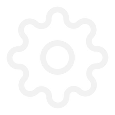 Gray gear icon.